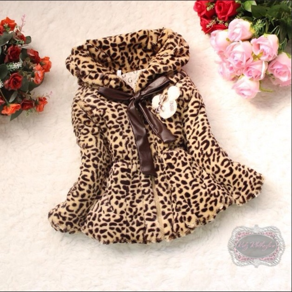 GORGEOUS GIRLS ZIPPER UP LEOPARD COAT JACKET - Picture 1 of 3